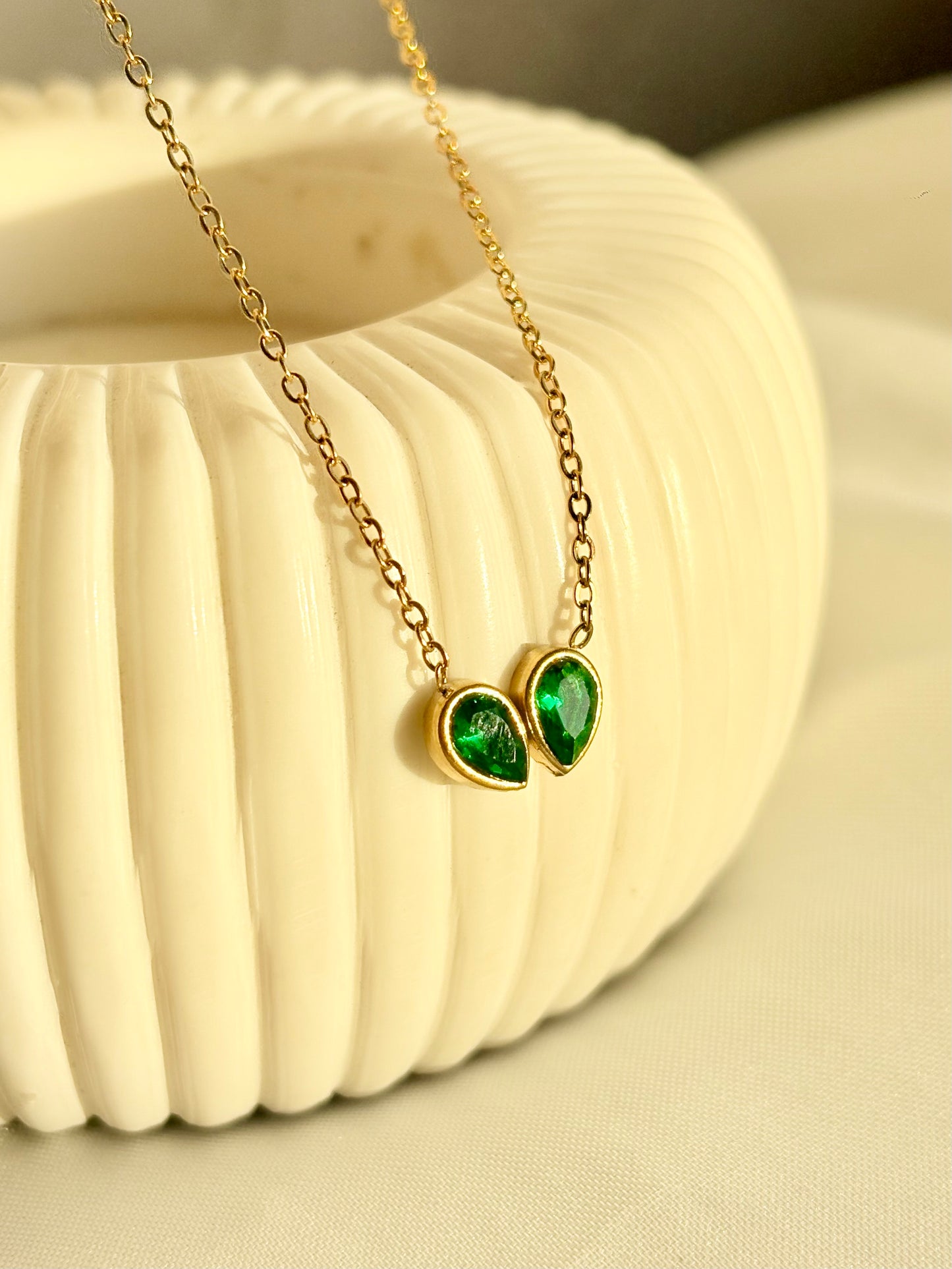 Emerald Dew Drop Necklace