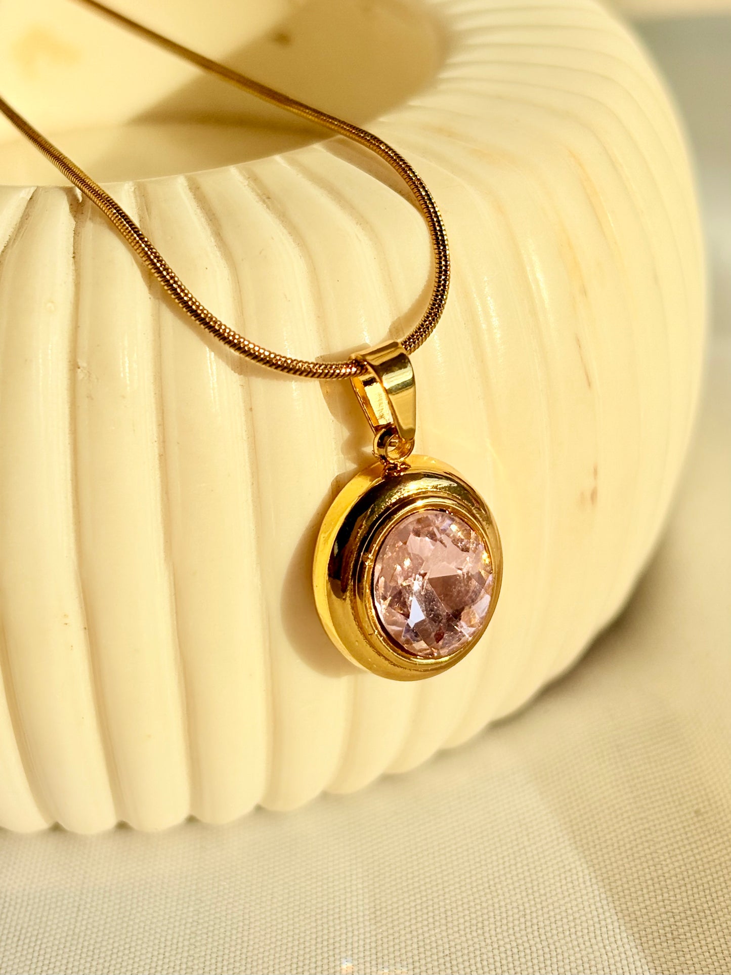 Blush Oval Luxe Pendant