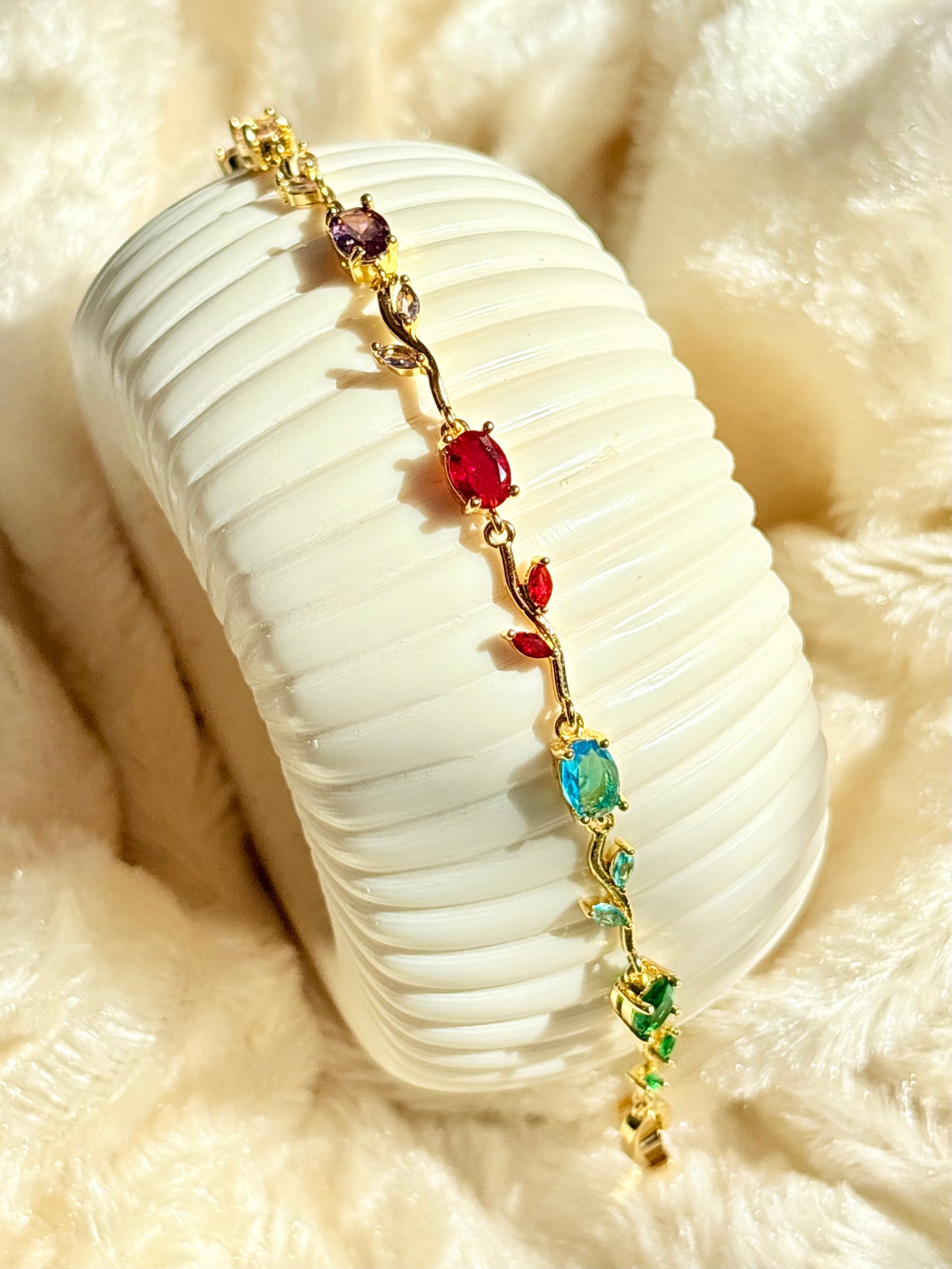 Rainbow Gem Wine Bracelet