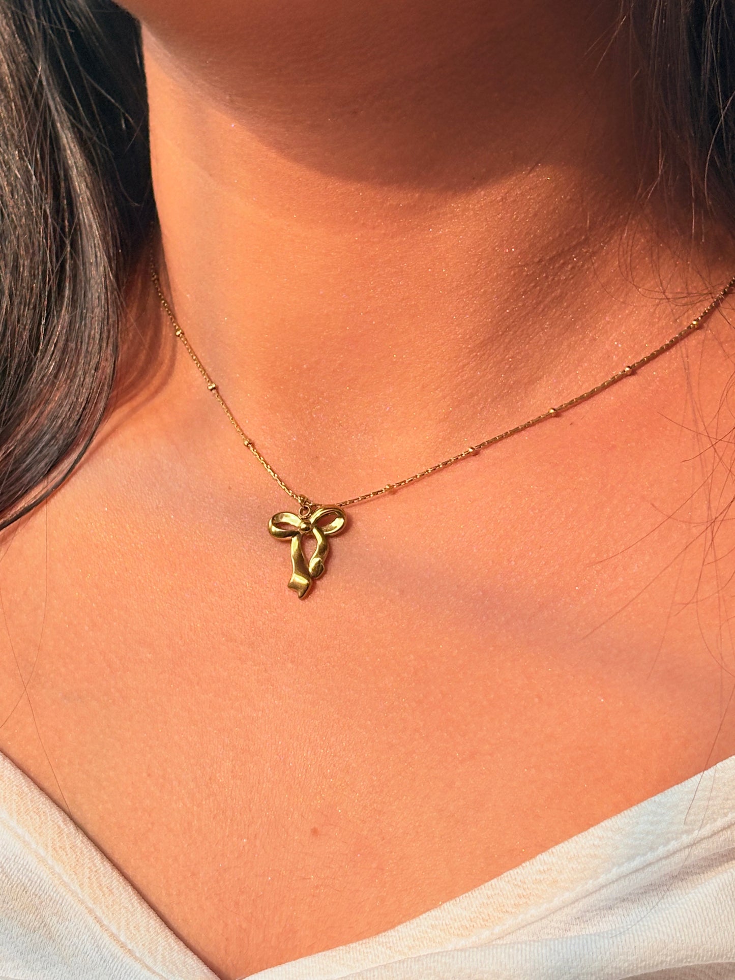 Golden Bow Pendant