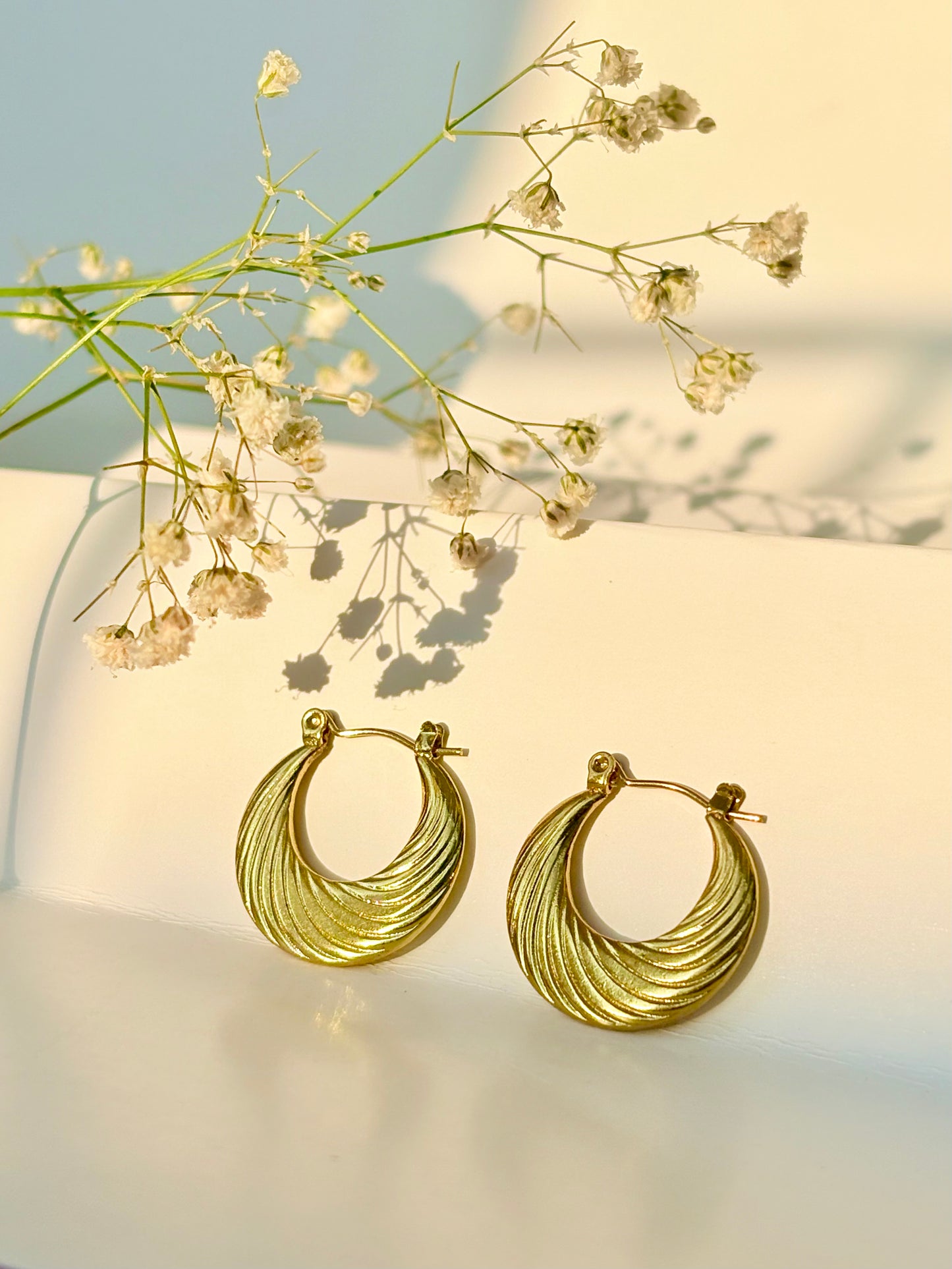 Golden Shell Hoops