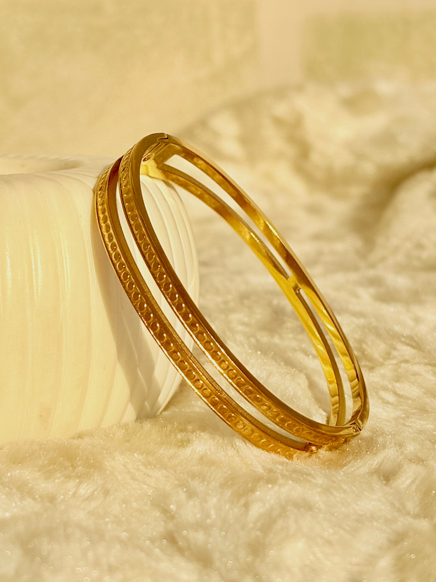 Twin textured Gold Band