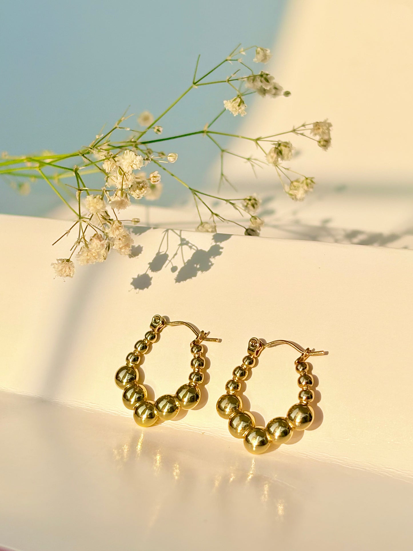 Golden Bead Hoops