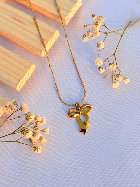 Golden Bow Pendant