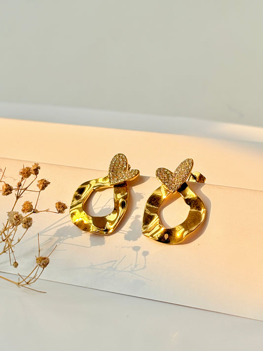 Gilded Heart Hoops
