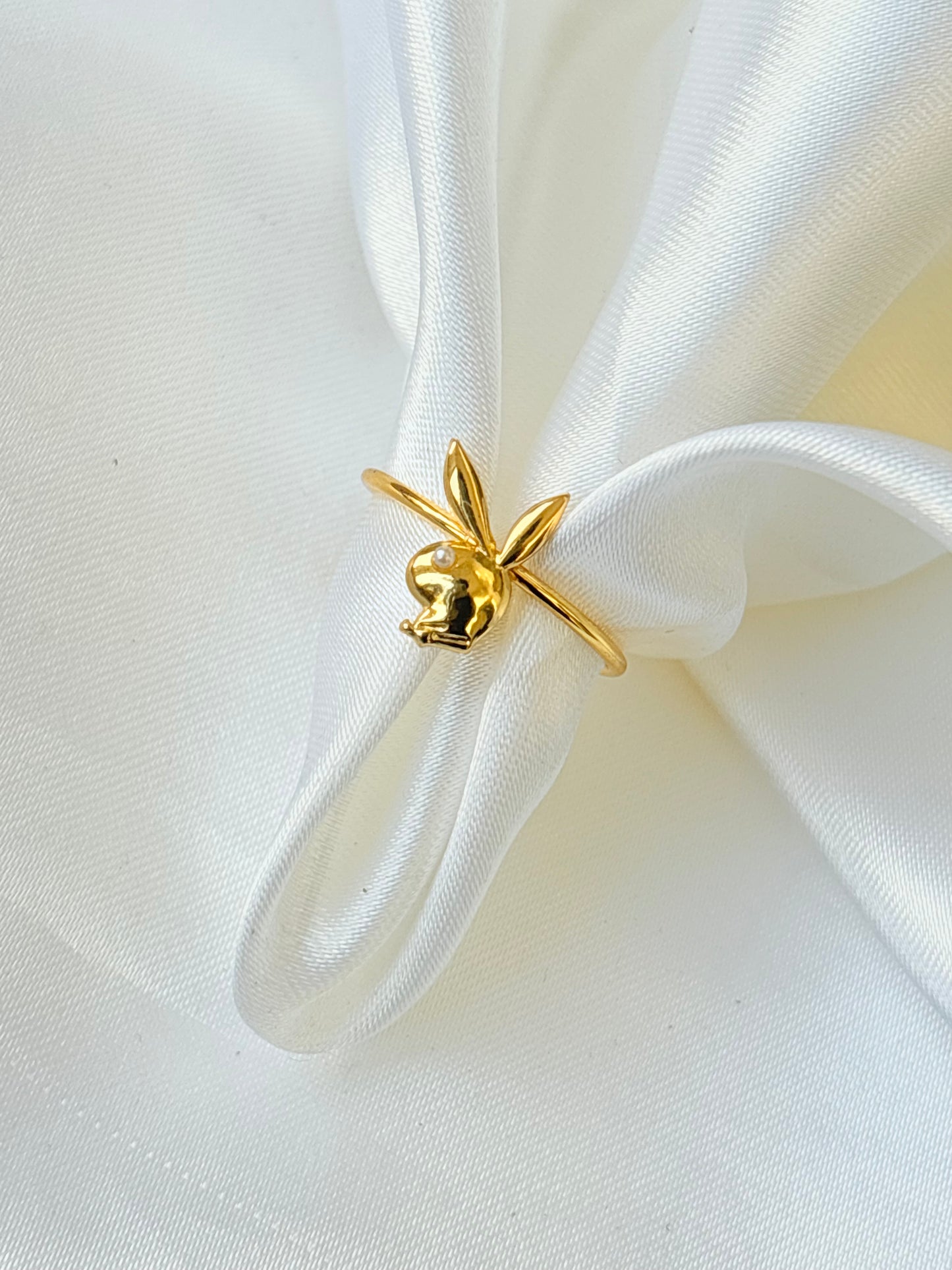 Playful bunny Charm Ring