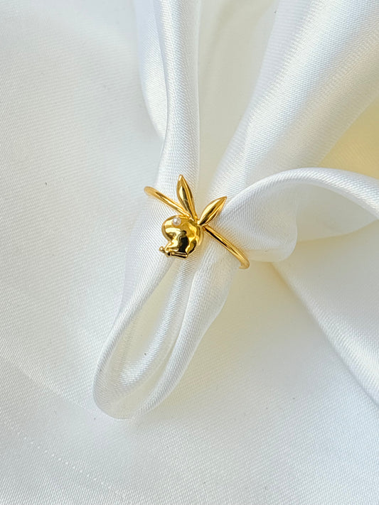 Playful bunny Charm Ring