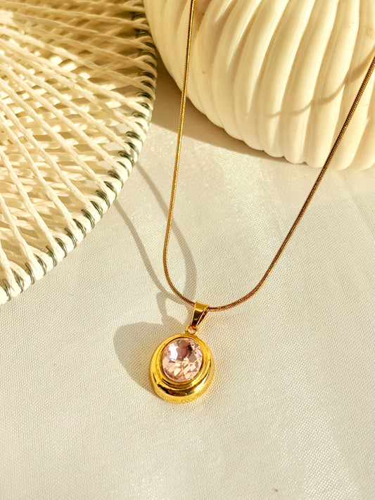 Blush Oval Luxe Pendant