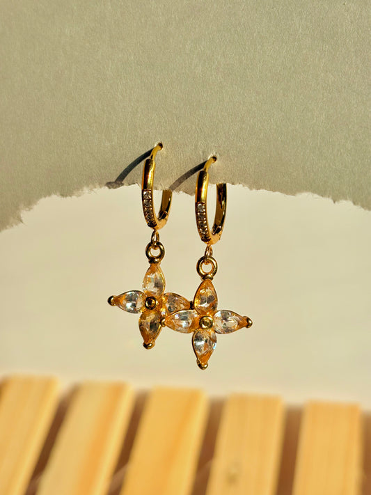 Floral Crystal Hoops
