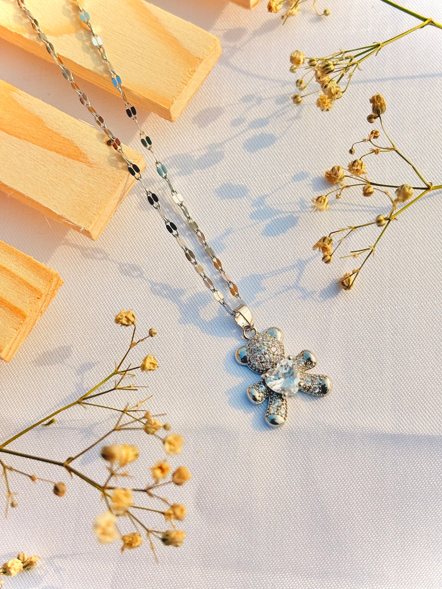 Crystal Teddy Pendant