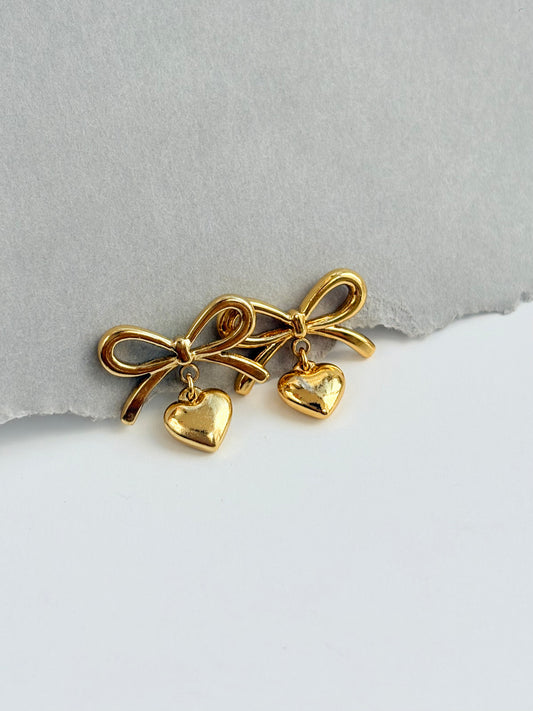 Petite Bow Charm Earings