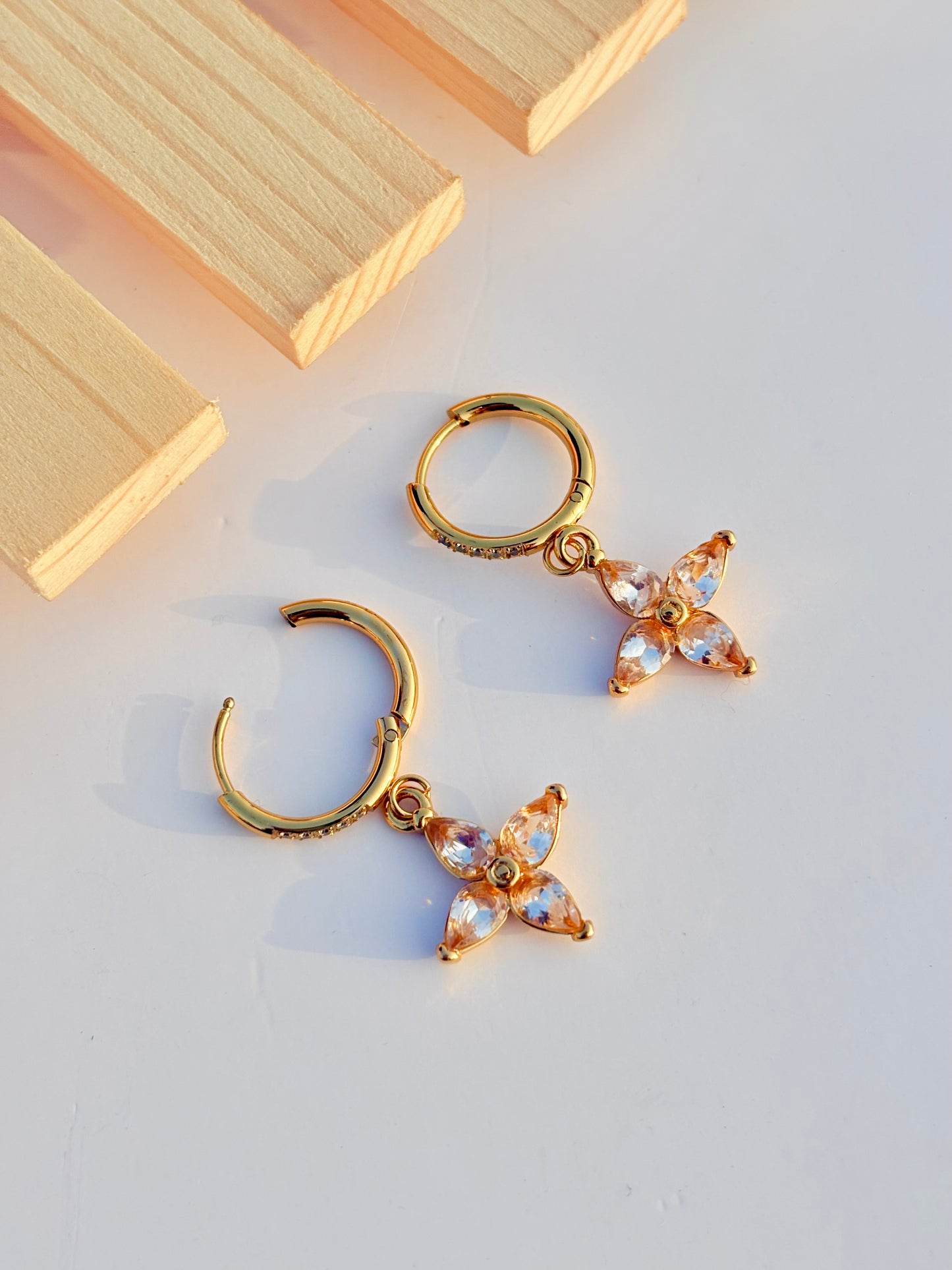 Floral Crystal Hoops