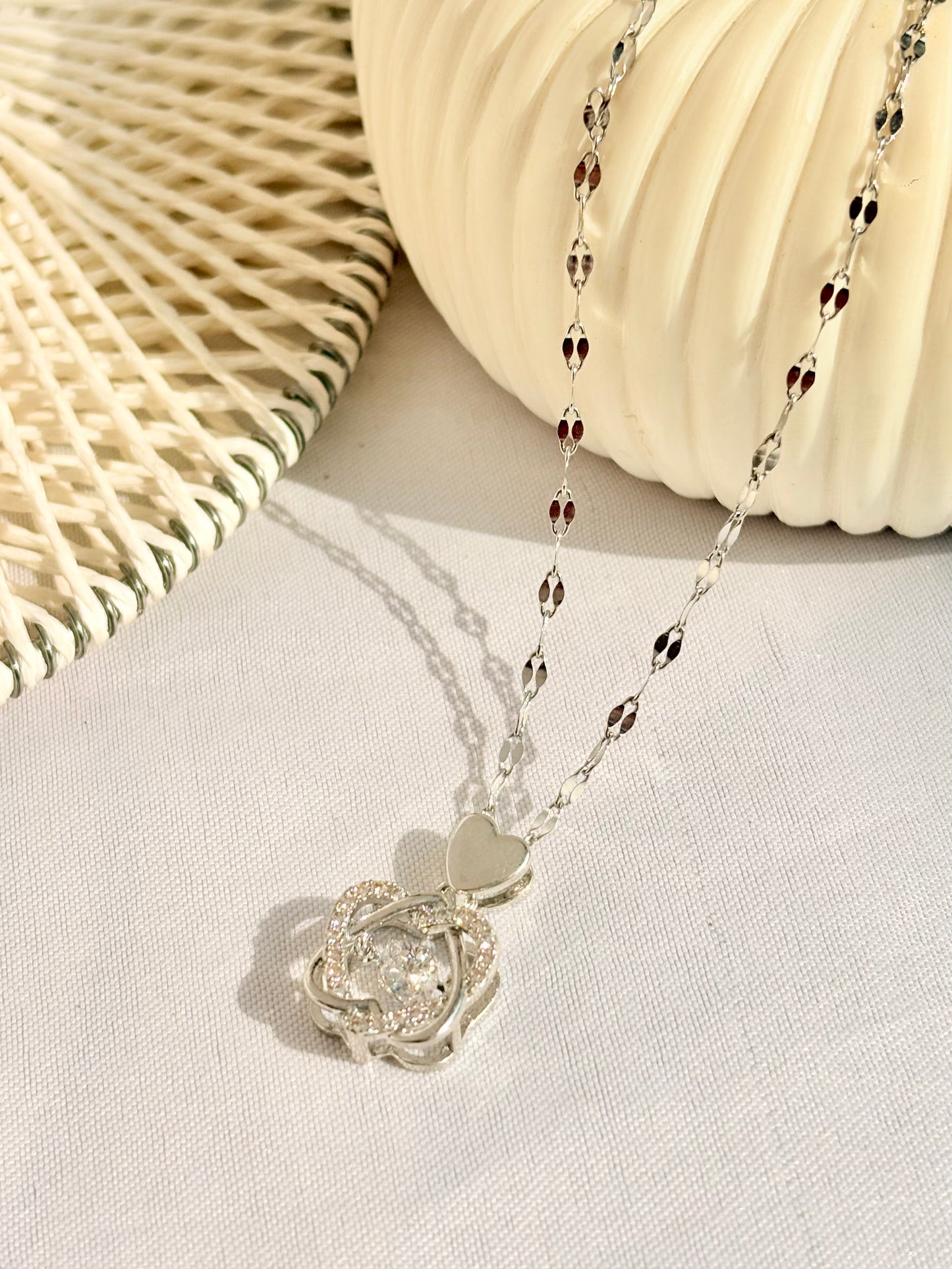 Silver Heart Bloom Pendant