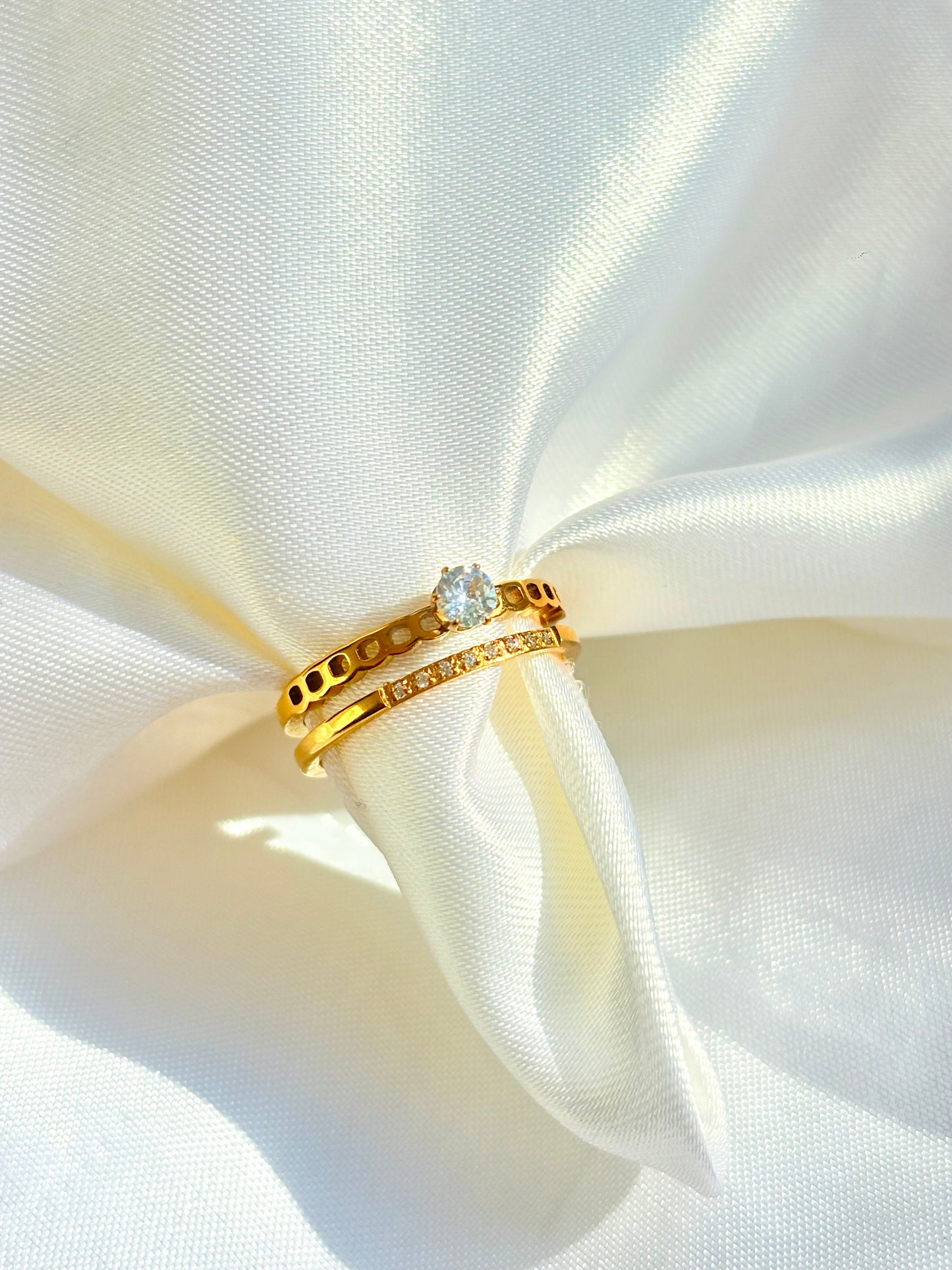 Dual Spark Solitaire Ring