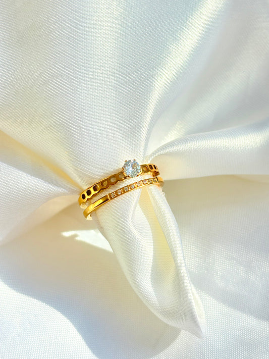 Dual Spark Solitaire Ring