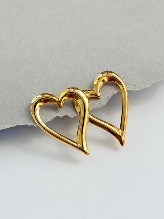 Golden Heart Earings