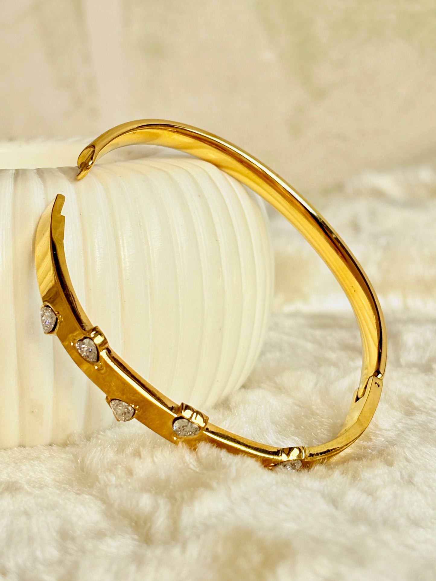 Crystal Heart Line Bracelet