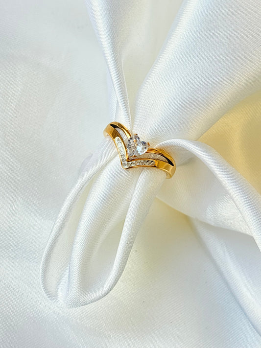 V-Line Solitaire Ring