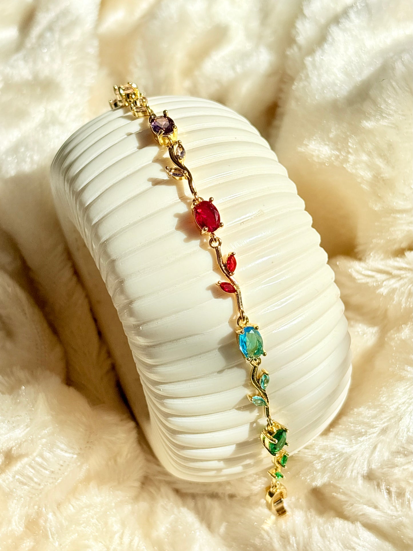 Rainbow Gem Wine Bracelet