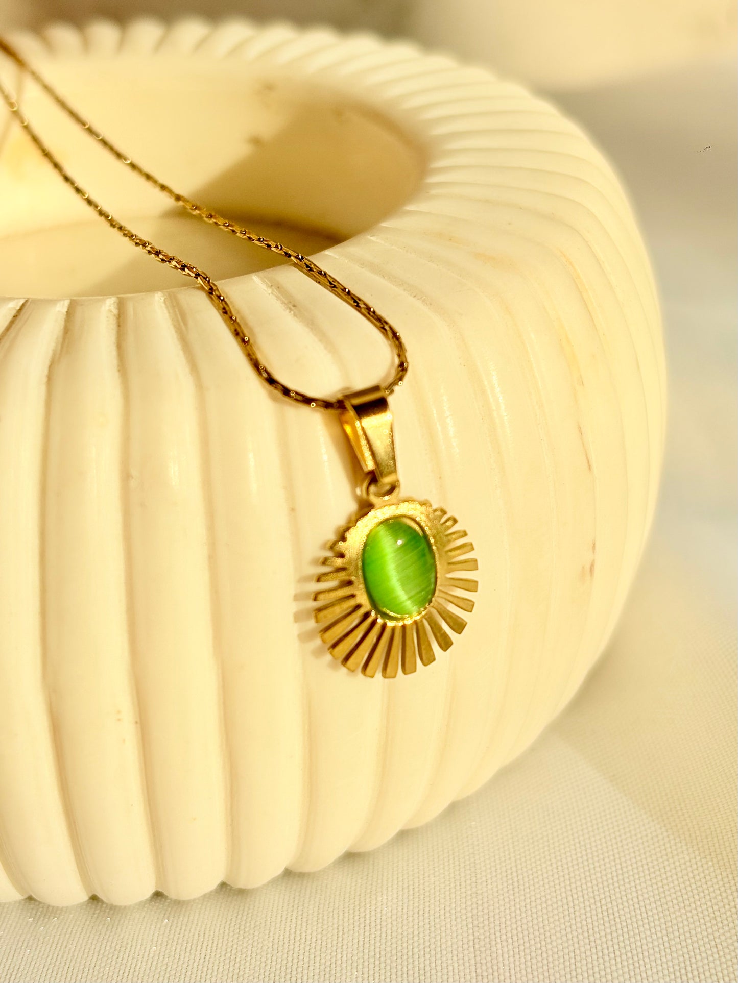 Sunburst Green Pendant