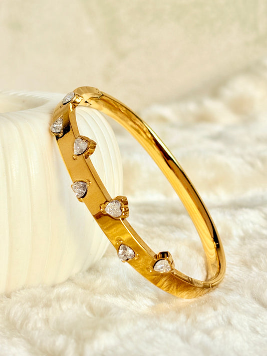 Crystal Heart Line Bracelet