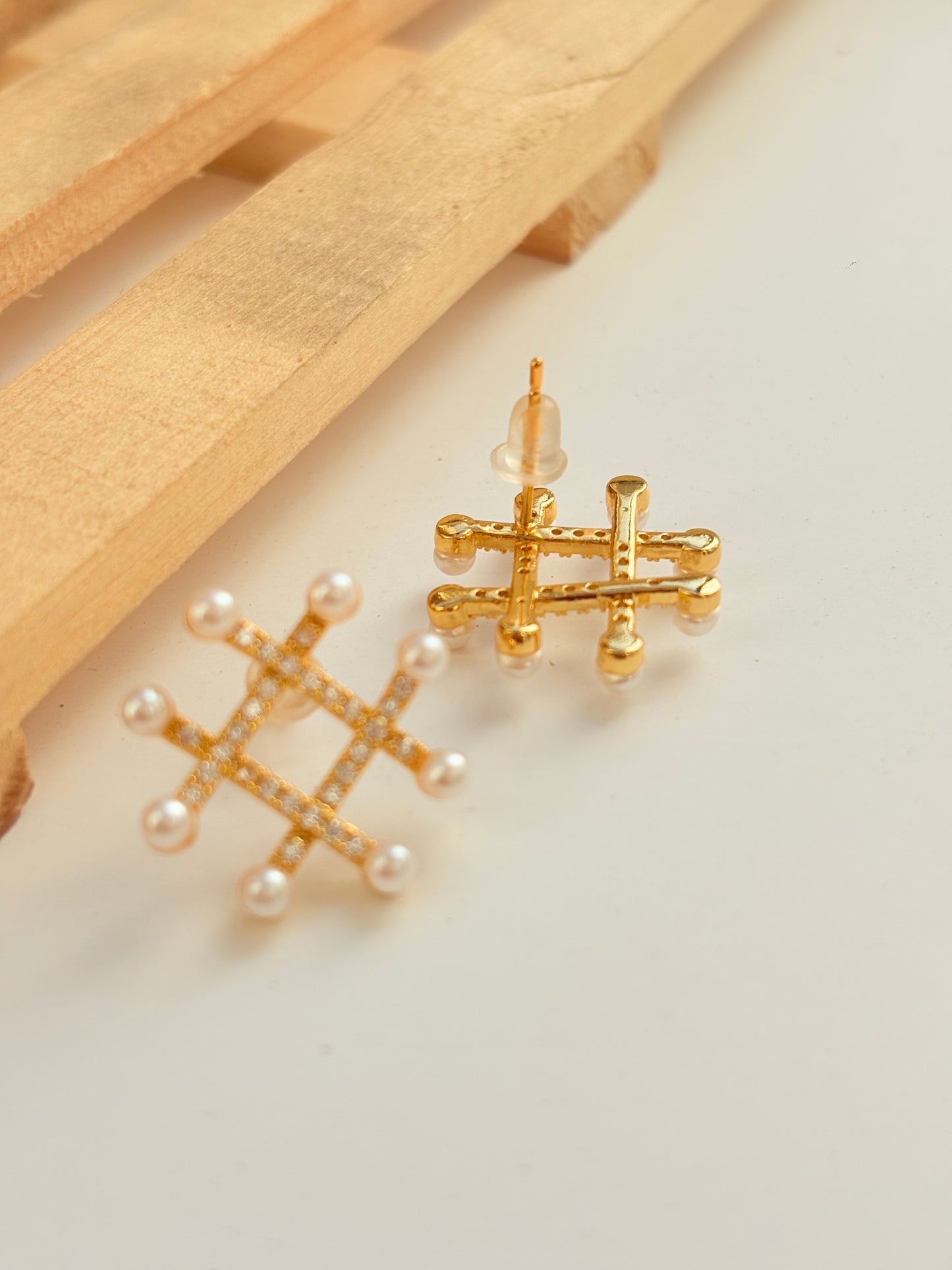 Crystal Grid Studs