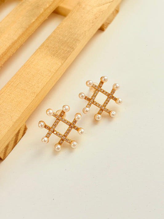 Crystal Grid Studs