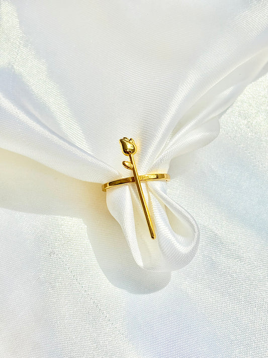 Rose Bar Statement Ring