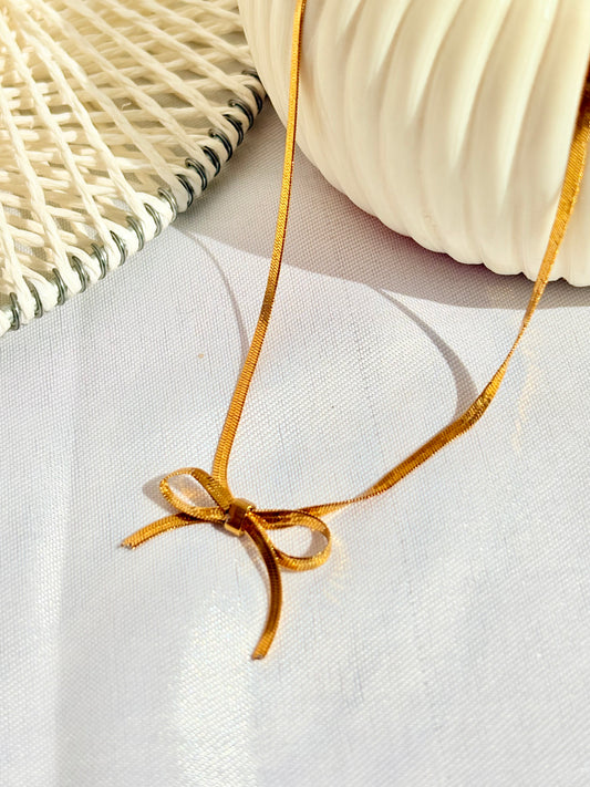Golden Bow Knot choker