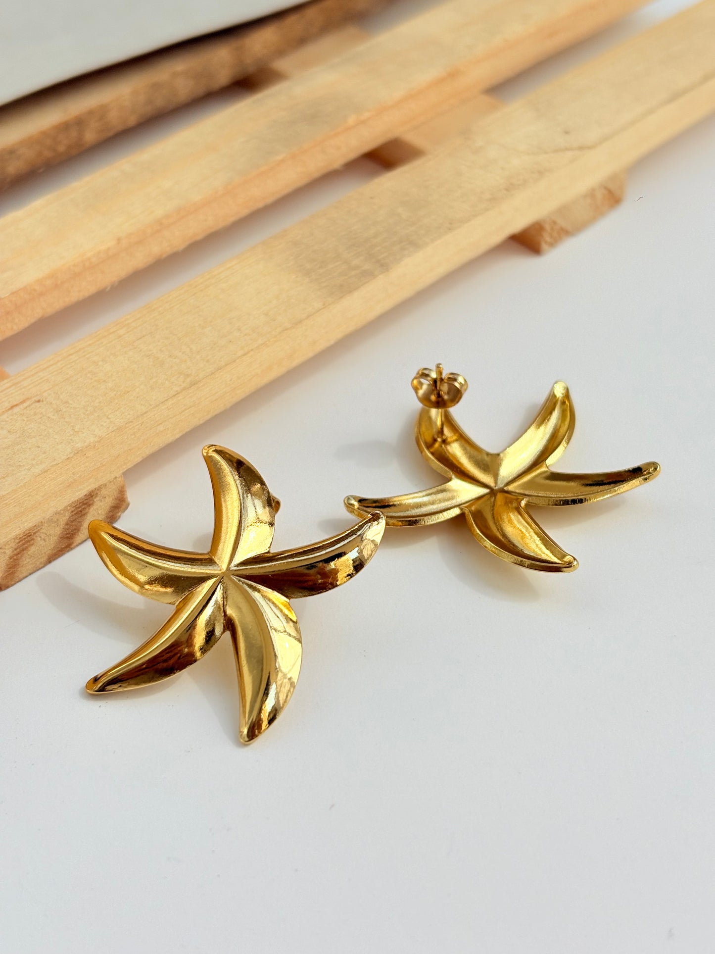 Golden Starfish Studs