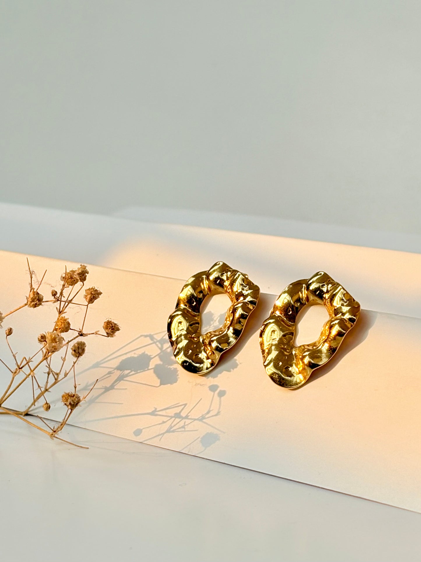 Crushed Gold Hoops
