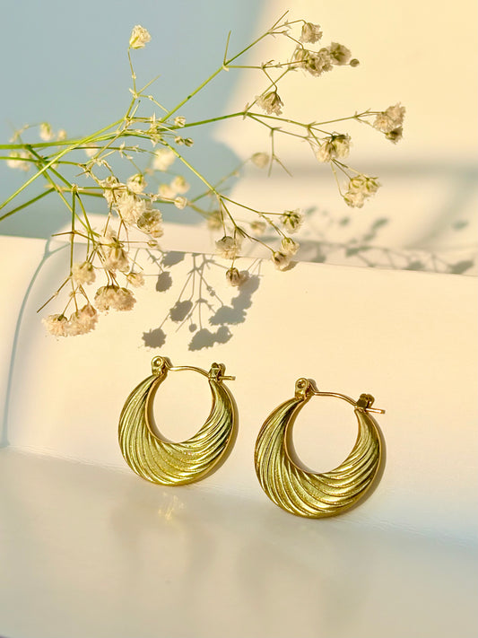 Golden Shell Hoops